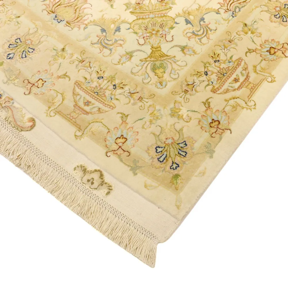 Perserteppich - Täbriz - Premium - Seidenkette - 160 x 97 cm - sand