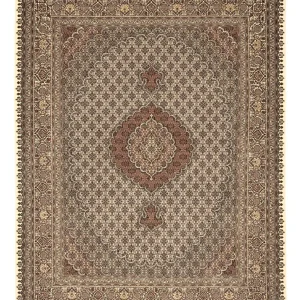 Perserteppich - Täbriz - Royal - Royal - 197 x 154 cm - dunkelbeige