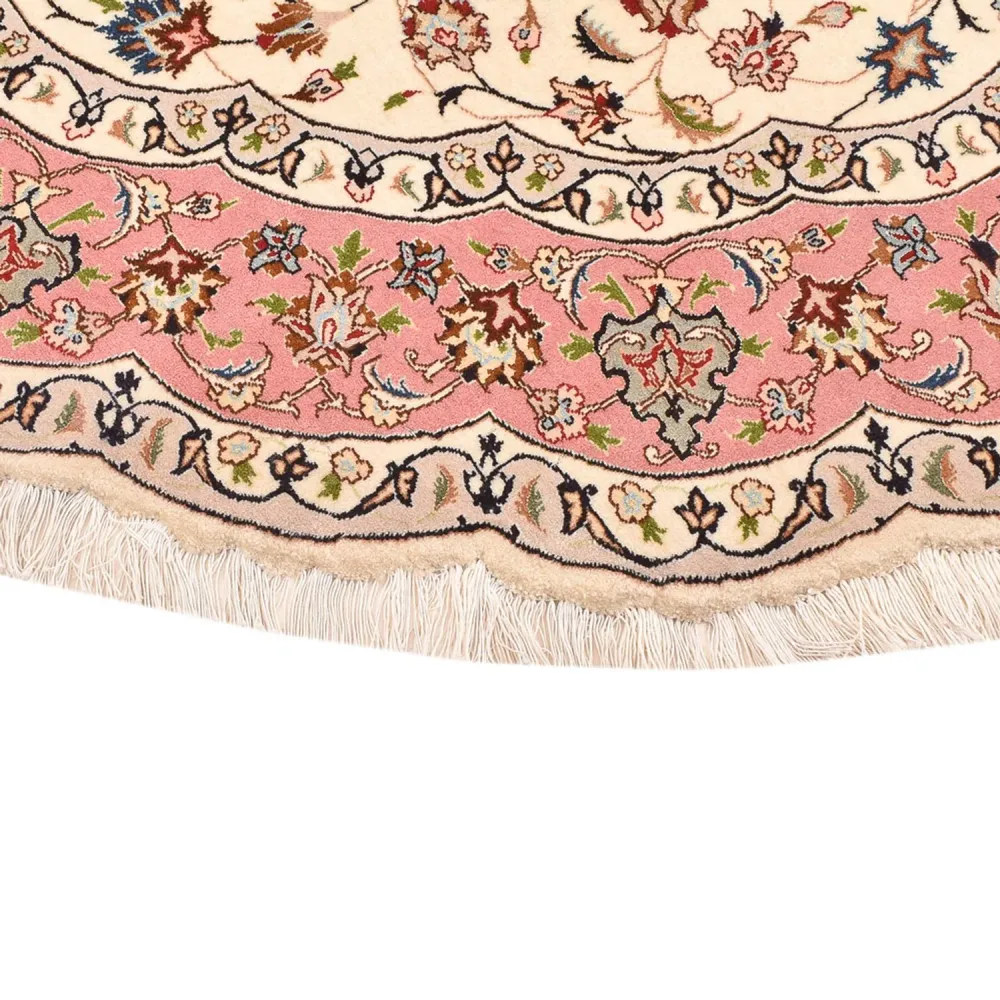 Perserteppich - Täbriz - Royal rund - 200 x 200 cm - creme