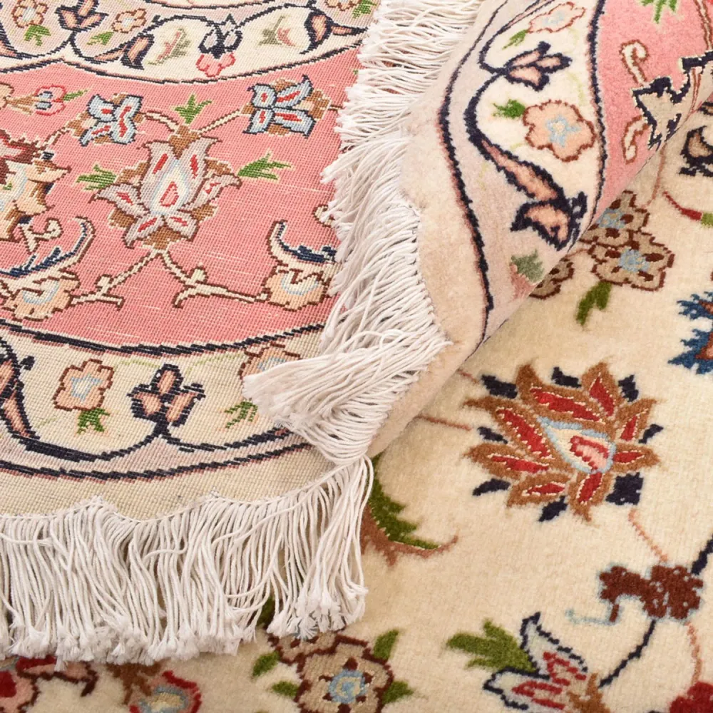 Perserteppich - Täbriz - Royal rund - 200 x 200 cm - creme