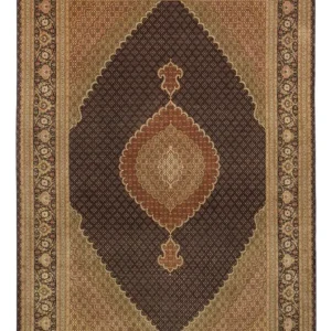 Perserteppich - Täbriz - Royal - Seidenkette - 362 x 251 cm - dunkelbeige