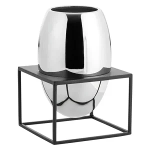 PHILIPPI Vase Solero im Ständer L Metall 14x14x21 cm