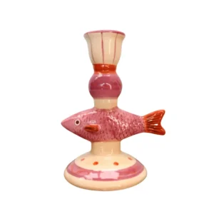 Pinker Fisch-Kerzenständer "Dolomite" von J. Kersten