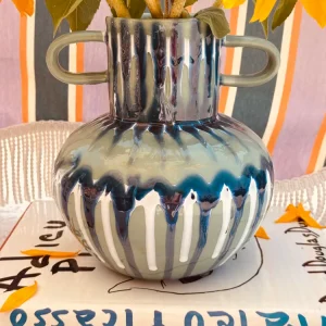 Psychodelic Vase "Vintage Vibes" - one Kind - 23cm - Einzelstück
