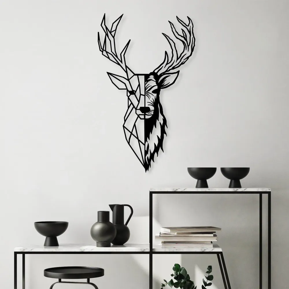 Red Deer 2 Wanddeko - Schwarz
