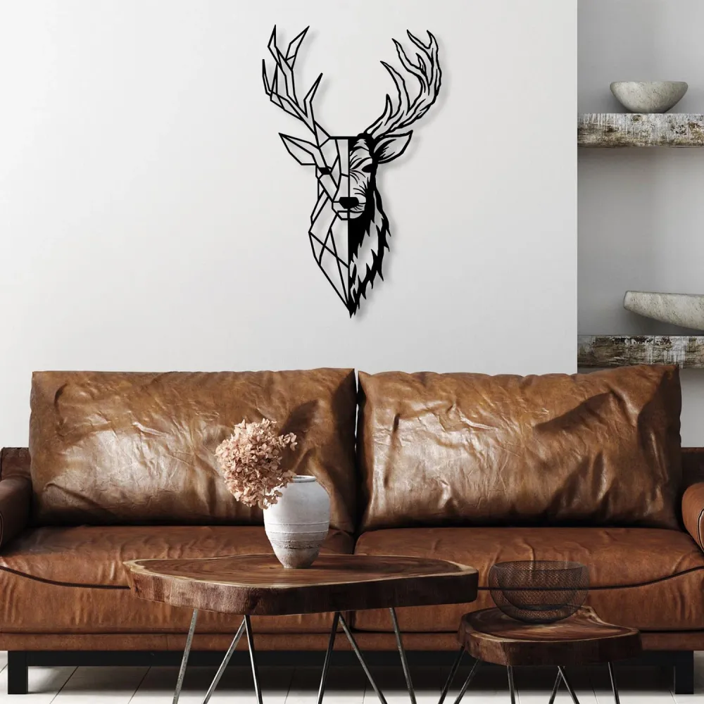 Red Deer 2 Wanddeko - Schwarz