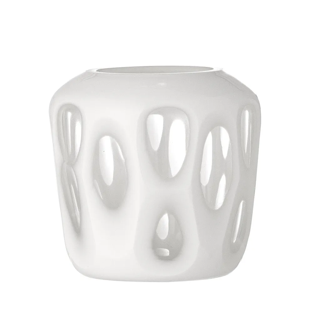 Rohan Teelichthalter, Weiss, Recyceltes Glas