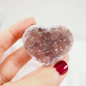 Rotes Rainbow Sugar Amethyst Herz - aus Uruguay RARE
