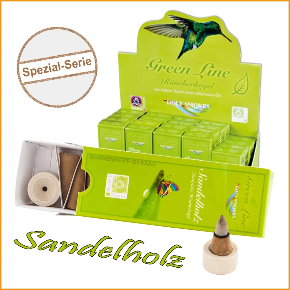 Räucherkegel SANDELHOLZ - Green Line Serie