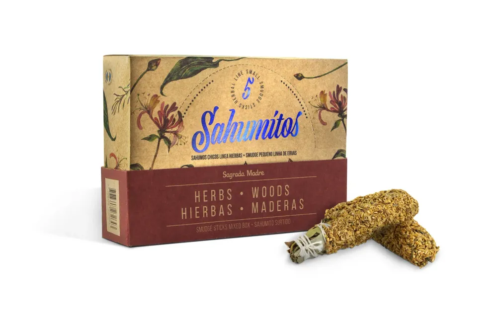 Sagrada Madre – Sahumito - Räucherbündel Mix Kräuter & Hölzer - 5 Stk.