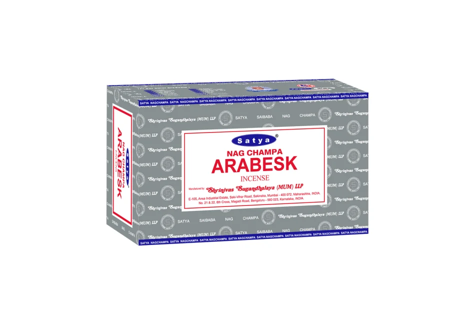 Satya - Arabesk - Räucherstäbchen – 15 g Schachtel (ca. 12–15 Stäbchen)