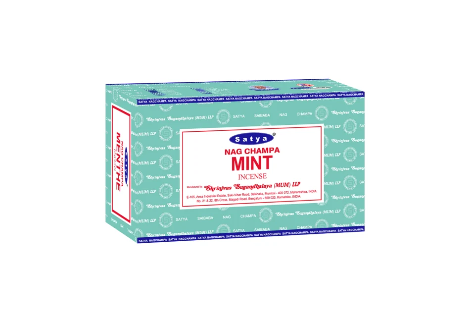 Satya - Mint (Minze) – Räucherstäbchen – 15 g Schachtel (ca. 12–15 Stäbchen)