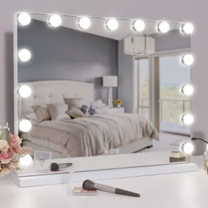 Schminkspiegel Hollywood – LED Beleuchtung & Touch – Weiß UNIQ