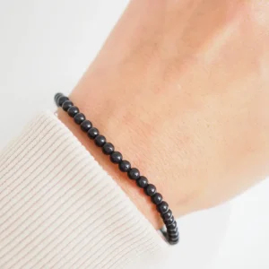 Schungit . Shungite Kugel Armband ca. 4 mm - aus Russland