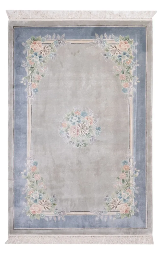 Seidenteppich - China Seide - 185 x 123 cm - grau