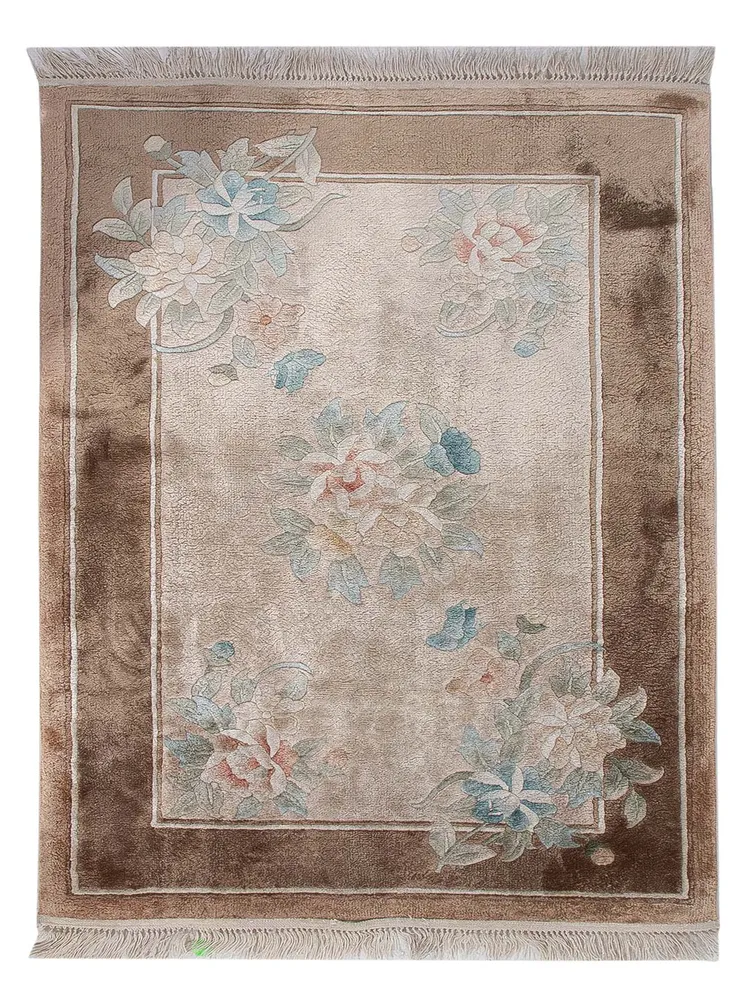 Seidenteppich - China Seide - 90 x 60 cm - beige