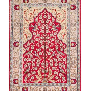 Seidenteppich - China Seide - 86 x 58 cm - hellrot