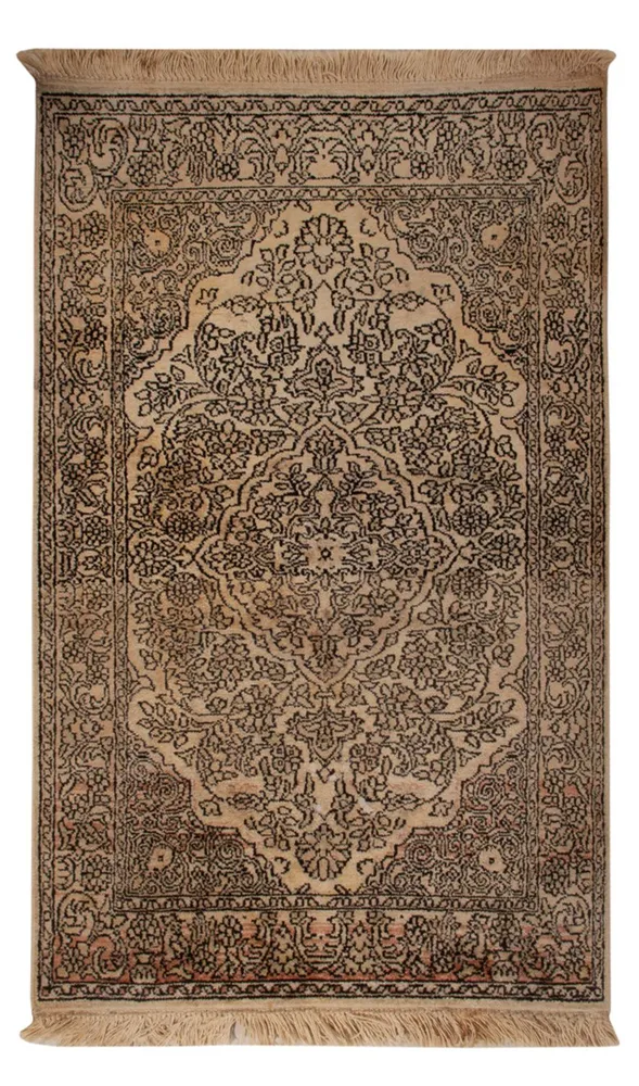 Seidenteppich - Kaschmir Seide - 103 x 60 cm - beige
