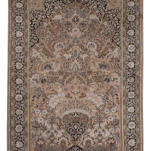 Seidenteppich - Kaschmir Seide - 188 x 126 cm - dunkelbeige