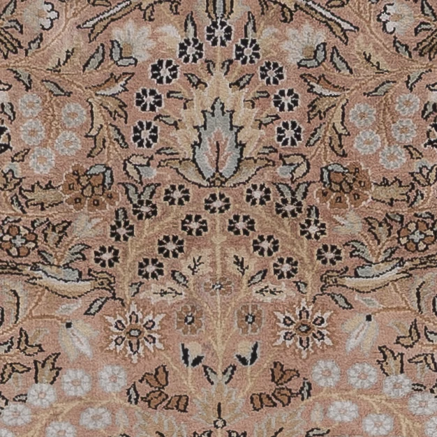 Seidenteppich - Kaschmir Seide - 188 x 126 cm - dunkelbeige
