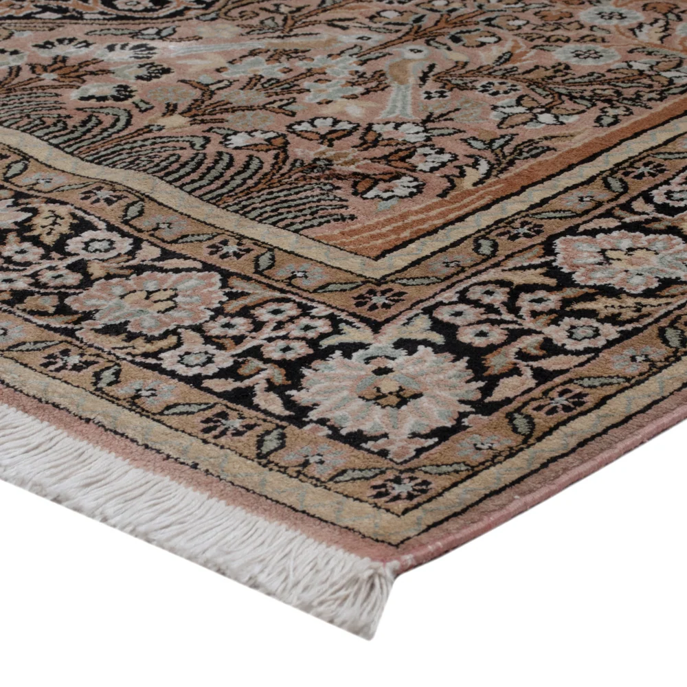 Seidenteppich - Kaschmir Seide - 188 x 126 cm - dunkelbeige