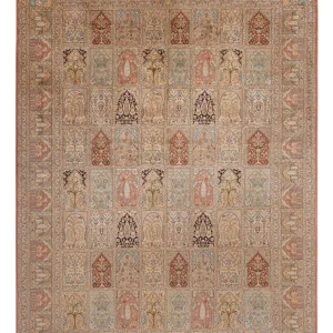 Seidenteppich - Kaschmir Seide - 381 x 273 cm - dunkelbeige