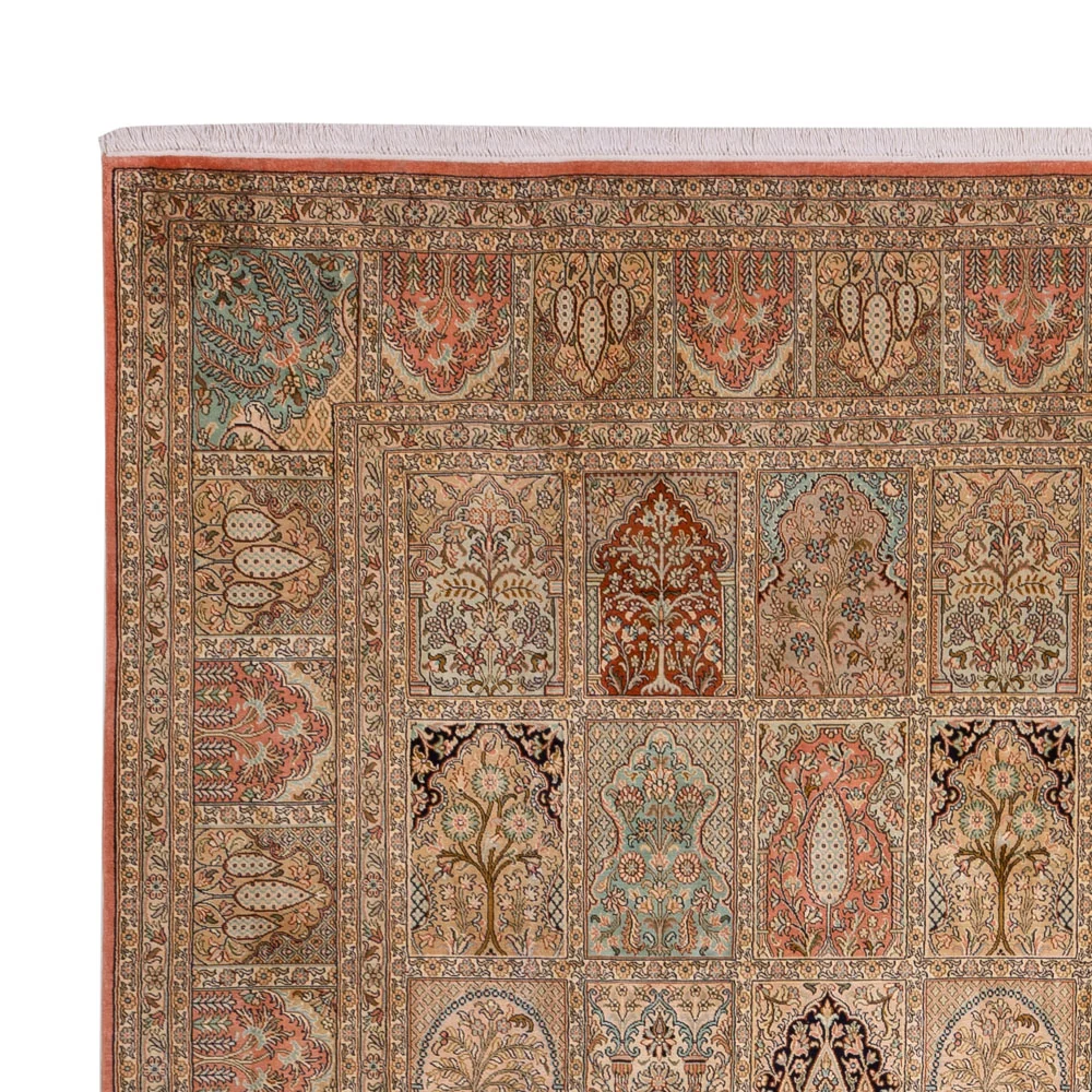 Seidenteppich - Kaschmir Seide - 381 x 273 cm - dunkelbeige