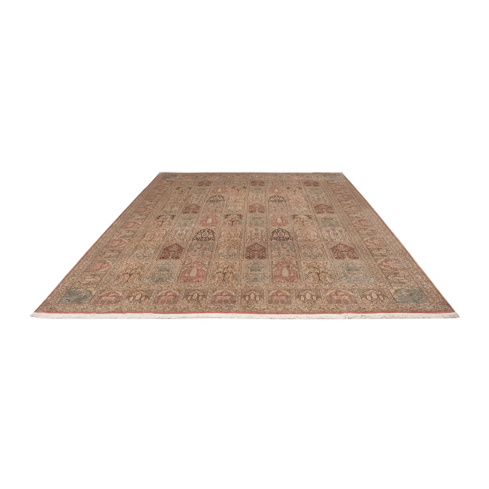 Seidenteppich - Kaschmir Seide - 381 x 273 cm - dunkelbeige