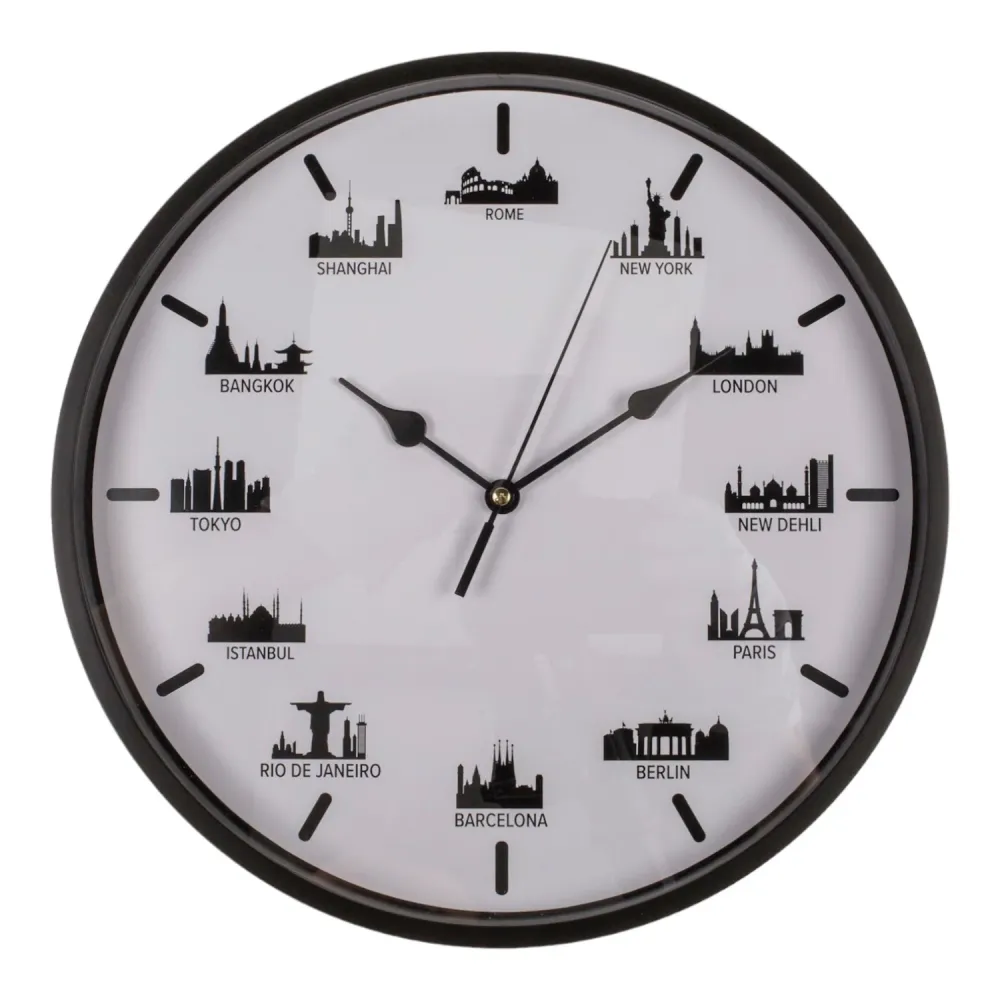 Skyline Wanduhr Großstädte Wohnzimmeruhr