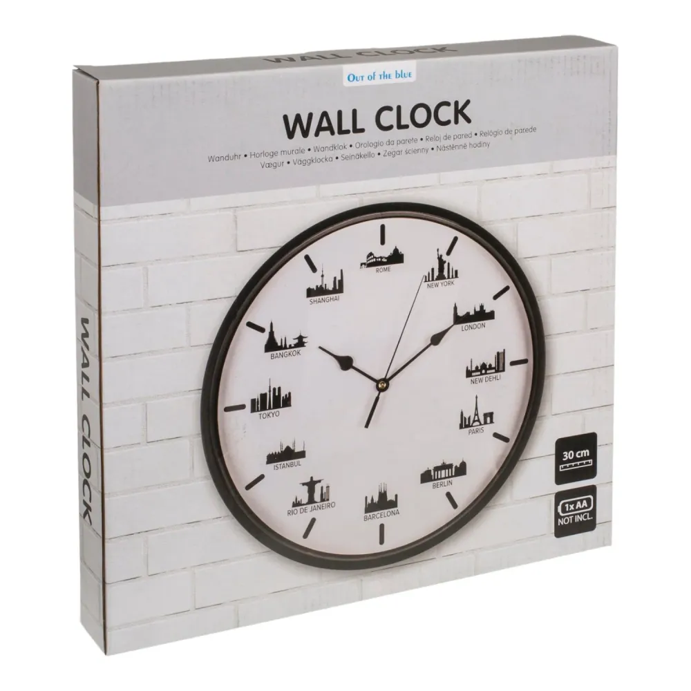Skyline Wanduhr Großstädte Wohnzimmeruhr