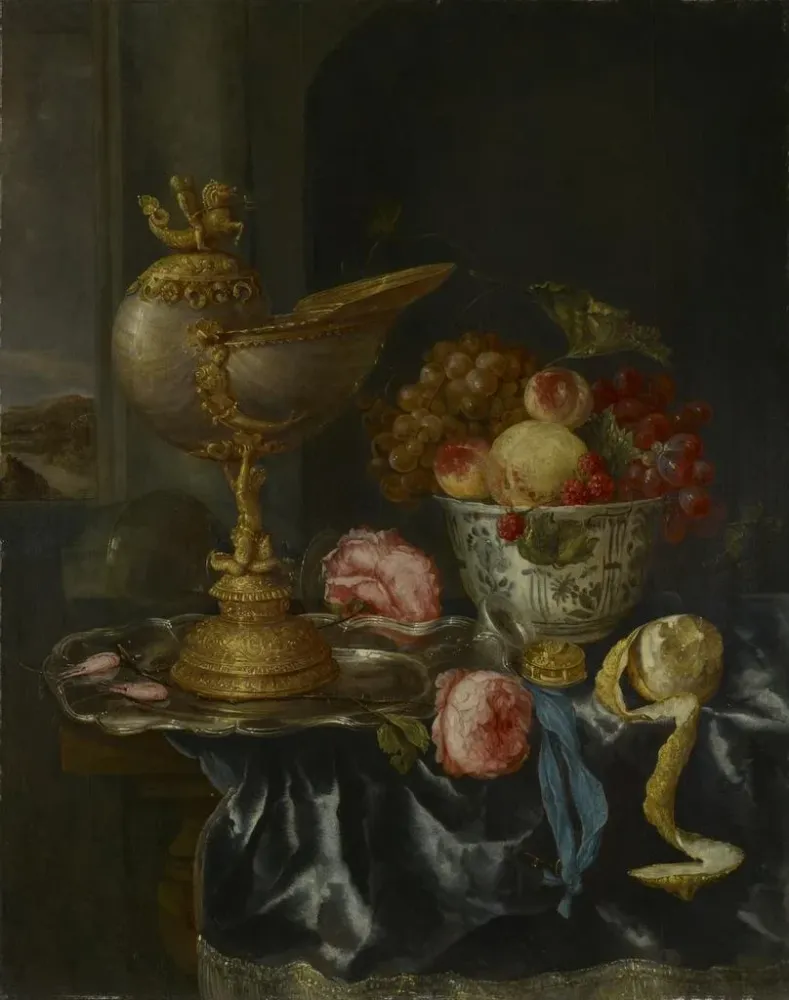 Stillleben mit Festtafel und Nautilusschale - Abraham van Beyeren | Kunstdruck