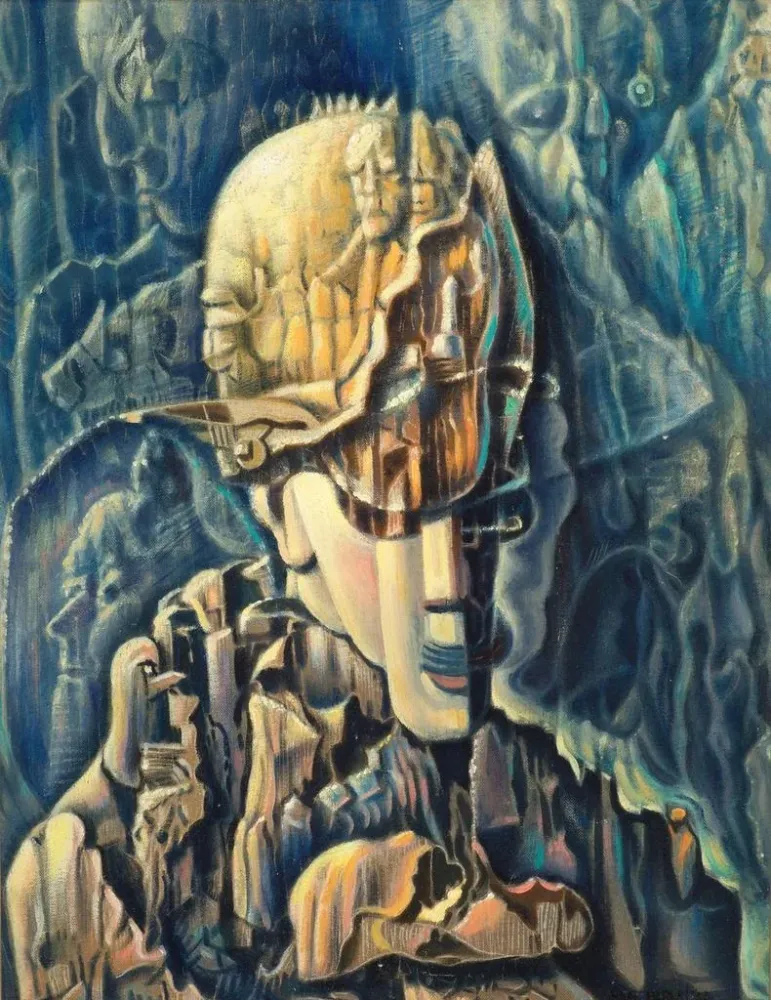 Surrealistisches Gemälde-Porträt - Benjamin F. Berlin | Kunstdruck