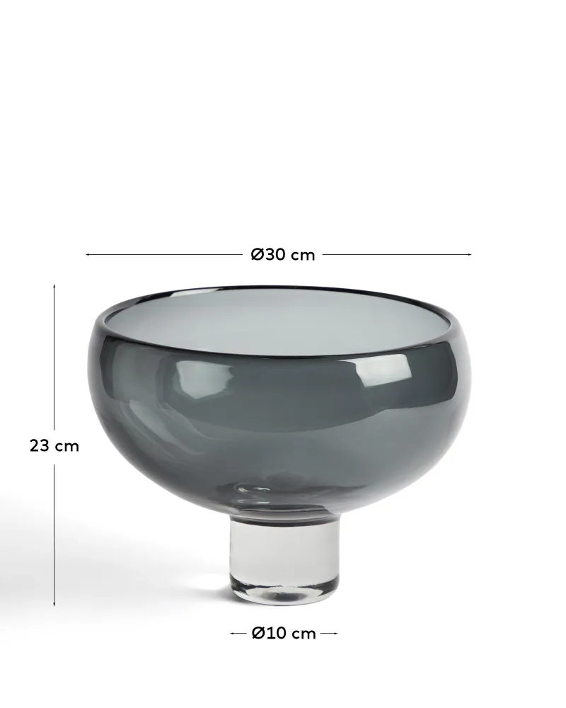 Tafelaufsatz Sirau aus grauem Glas Ø 29,8 cm