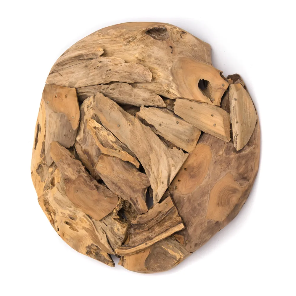 TEAK WANDDEKO "CITRA" rundes Treibholz Wandbild
