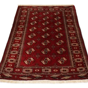 Turkaman Teppich 182 x 137 cm - dunkelrot