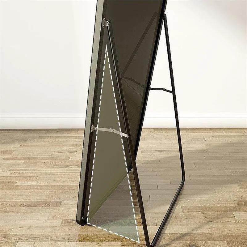 UNIQ Replica Wand-/Bodenspiegel aus Aluminium/Glas, 80 x 180 cm, Schwarz