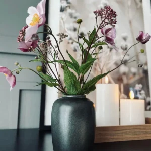 Vase H 12cm – Graues Steingut