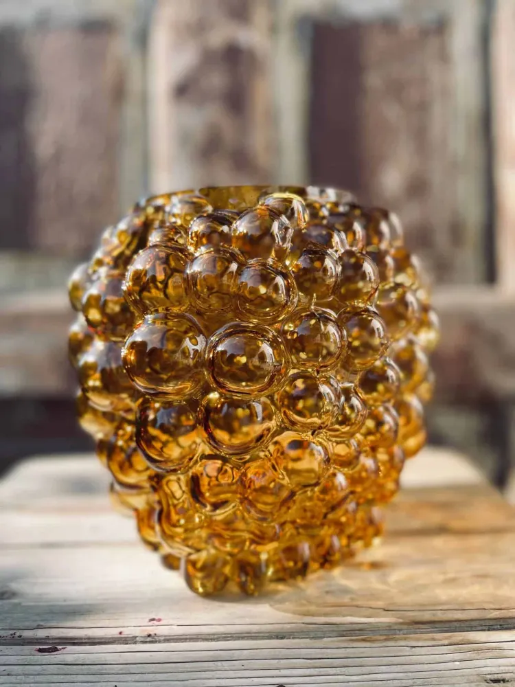 Vase Amber Dots