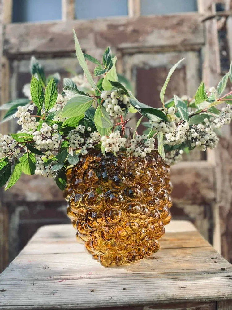 Vase Amber Dots