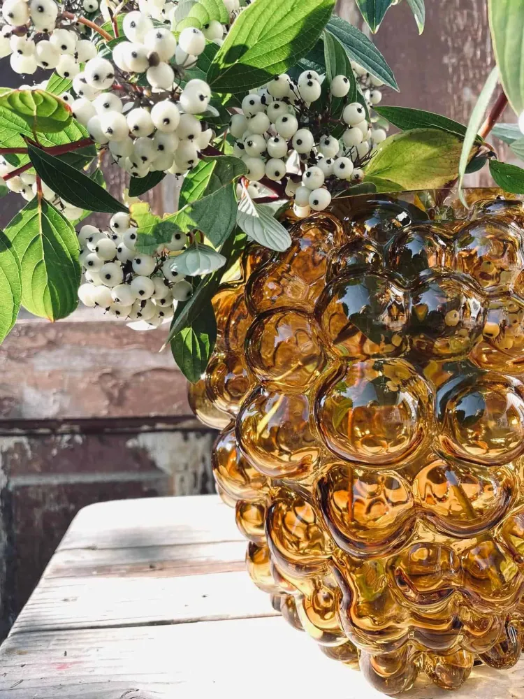 Vase Amber Dots