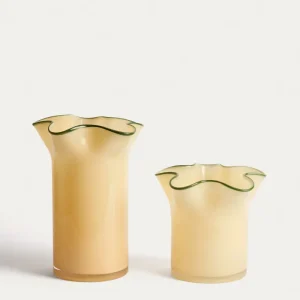 Vase Endasi aus gelbem Glas, 31 cm