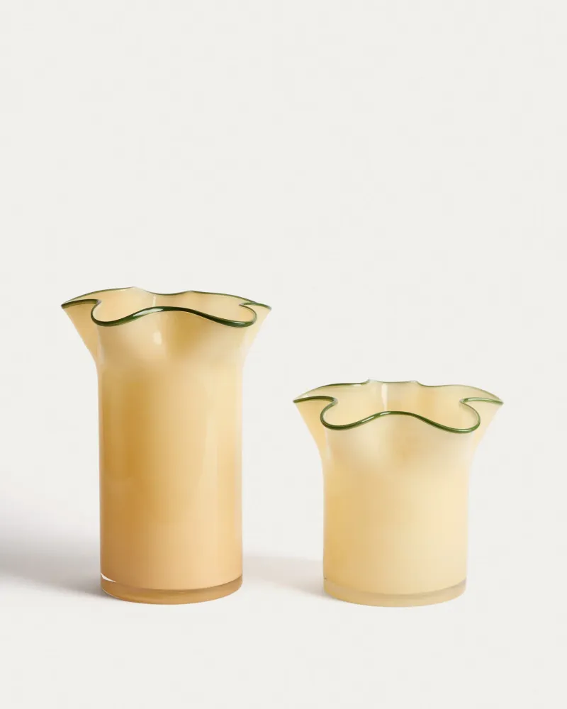 Vase Endasi aus gelbem Glas, 31 cm