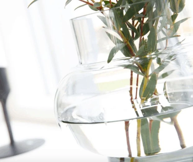 Vase, Forms Low, rauchfarbenes Glas