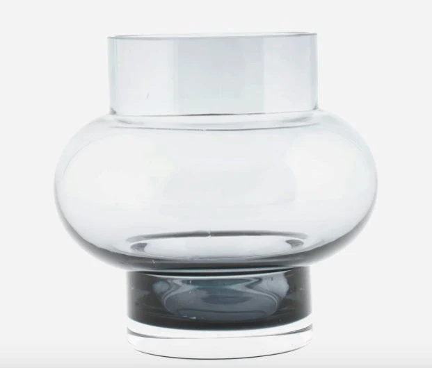 Vase, Forms Low, rauchfarbenes Glas