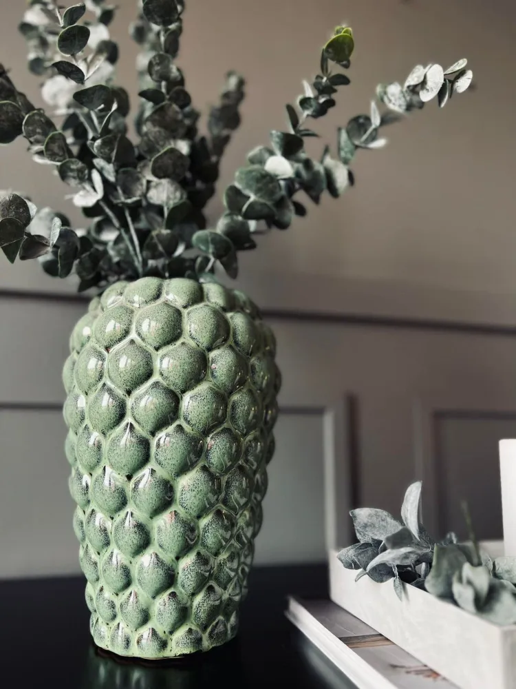 Vase - Keramik DOT gedämpftes Grün