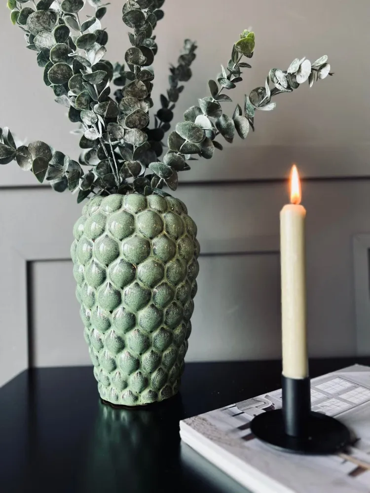 Vase - Keramik DOT gedämpftes Grün