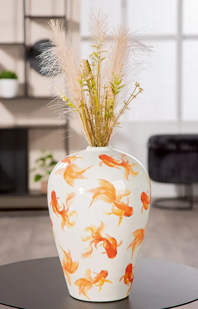 Vase Neon Keramik weiß