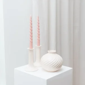 Vintage Kerzenhalter und Vase Keramik Mid-Century Design 1970er Set von 2