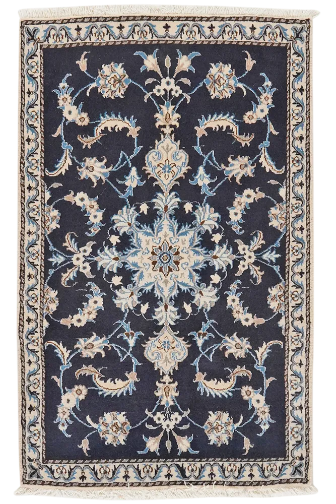 Vintage Teppich Nain 12La 137x86cm Bunt Naturinspirierte Motive