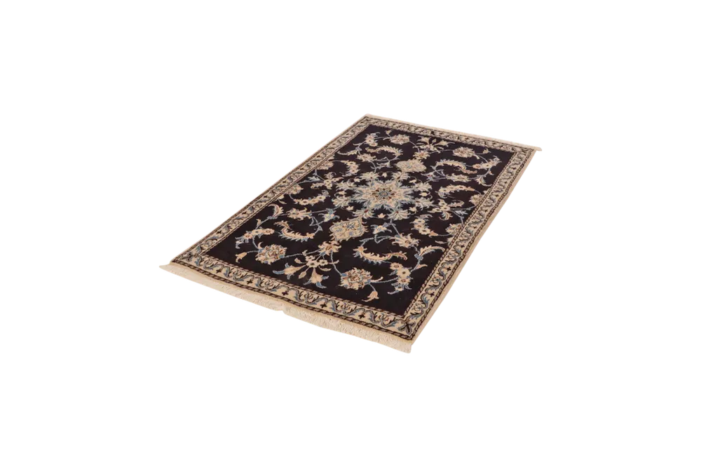Vintage Teppich Nain 12La 137x86cm Bunt Naturinspirierte Motive